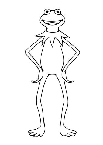 Kermit The Frog Is Standing Coloring Page